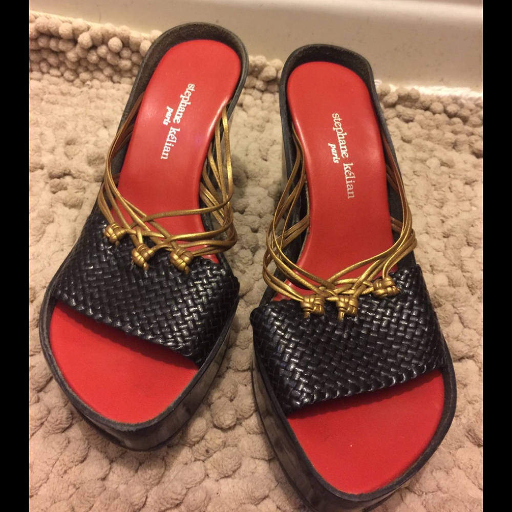 Stephane Kelian Paris Braided Wedge Sandals